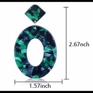 🖤 Oval deep teal earrings